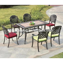 Black cast aluminum beach furniture chairs outdoor dining sets